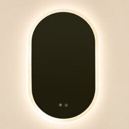 Living And Home 450 X 750mm Oval Frameless Led Bathroom Mirror With Demister, Dimmable 3 Colour Temperature - thumbnail 2