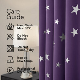 Deconovo Silver Star Foil Printed Blackout Curtains Eyelet Thermal Curtains For Bedroom, 52 X 72 Inch, Purple Grape, 2 Panels - thumbnail 5