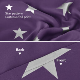 Deconovo Silver Star Foil Printed Blackout Curtains Eyelet Thermal Curtains For Bedroom, 52 X 72 Inch, Purple Grape, 2 Panels - thumbnail 2