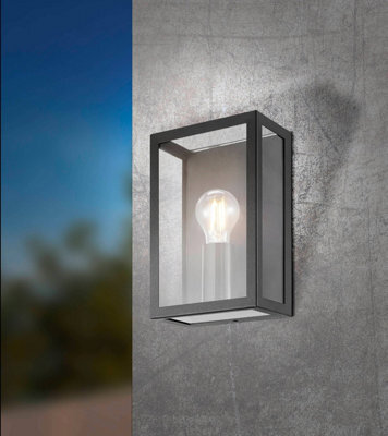 Eglo Alamonte 1 Black Metal Ip44 Outdoor Wall Light, (D) 17Cm - image 1