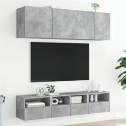 Berkfield Durable Tv Wall Cabinets 2 Pcs Concrete Grey 40X30X30 Cm Engineered Wood - thumbnail 4