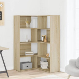 Vidaxl Corner Bookcase 4-Tier Sonoma Oak 85X85X140 Cm Engineered Wood - thumbnail 3