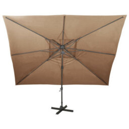 Walplus Cantilever Garden Parasol With Double Top Taupe 400X300 Cm - thumbnail 3
