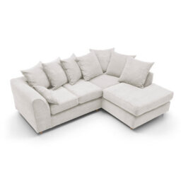 Abakus Direct Jumbo White Cord Right Facing Corner Sofa For Living Room With Thick Luxury Deep Filled Cushioning - thumbnail 4