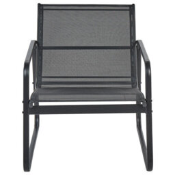 Wyld And Coco Urbanterra Garden Sofa Set Black Steel 4-Seater With Tempered Glass Table - thumbnail 5
