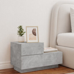 Berkfield Bedside Cabinet With Led Lights Concrete Grey 70X36X40.5 Cm - thumbnail 3