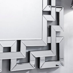 Furniturebox Venetian Large 100Cm X 66Cm Silver Patterned Mirrored Frame Rectangular Hallway Bedroom Living Room Wall Mirror - thumbnail 2