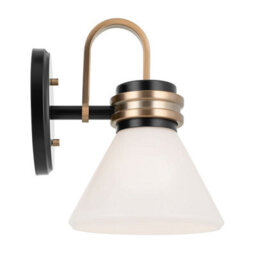 Luminosa Lighting Elstead Kichler Farum Bathroom Wall Lamp Classic Black, Champagne Bronze 3000K Ip44 1X G9 - thumbnail 5