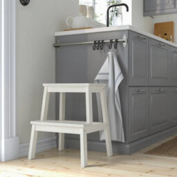 White Step Stool Wooden Kitchen Bathroom Ladder Stool Home Access Aid - thumbnail 3