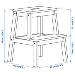 White Step Stool Wooden Kitchen Bathroom Ladder Stool Home Access Aid - thumbnail 2
