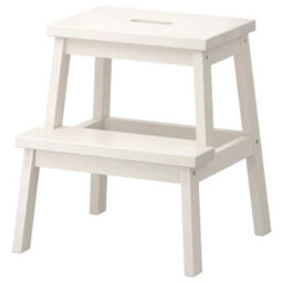 White Step Stool Wooden Kitchen Bathroom Ladder Stool Home Access Aid - thumbnail 1