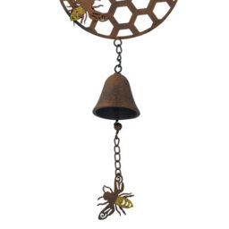 AB Tools Honeycomb Wind Chime Bee Bell Hanging Garden Yard Hex Decor Metal Wasp - thumbnail 2