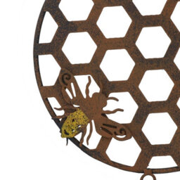 AB Tools Honeycomb Wind Chime Bee Bell Hanging Garden Yard Hex Decor Metal Wasp - thumbnail 4