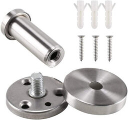 6 Pack Wall-Mounted Robe Hooks, Brushed Stainless Steel Bathroom Hooks, Chrome Finish, Round Base - thumbnail 4