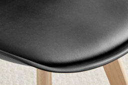 Furniturebox Set Of 2 Dining Chairs - Stockholm Scandi Dining Chairs - Black Plastic Wood Leg Dining Chairs - Kitchen Dining Room Chairs - thumbnail 7