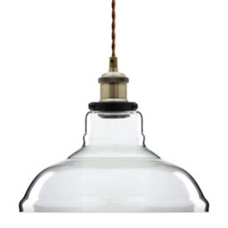 Long Life Lamps Company Vintage Glass Shade Pendant Antique Brass Hanging Ceiling Light M007 - thumbnail 5