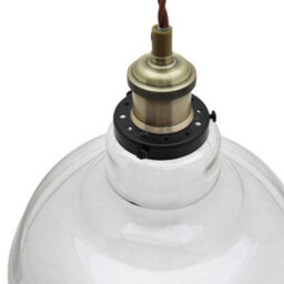 Long Life Lamps Company Vintage Glass Shade Pendant Antique Brass Hanging Ceiling Light M007 - thumbnail 4