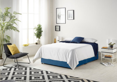 Somnior Beds Somnior Plush Navy Memory Foam Divan Bed With Mattress And 2 Drawers -Single - image 1