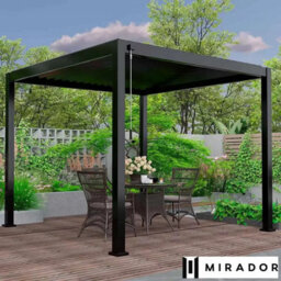 Xample Mirador 10Ft X 10Ft Louvered Aluminium Pergola With Adjustable Roof, Integrated Guttering & Sleek Modern Outdoor Design - thumbnail 1