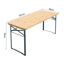 1Xoutdoor Wooden Folding  Table Trestle Garden Barbecue Picnic Portable Desk - thumbnail 2