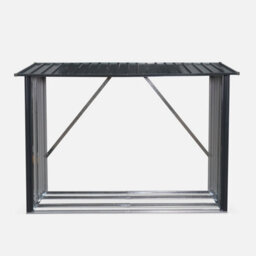 Sweeek - 80X215X155Cm Firewood Storage Shed In Galvanised Steel Epicea Anthracite 80X215X155 Cm - thumbnail 2
