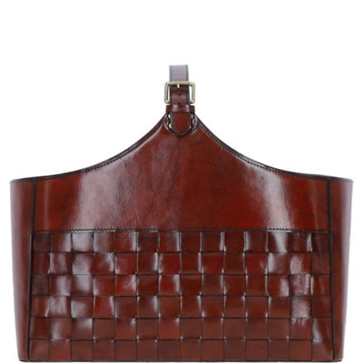 Ashwood Leather Deluxe Handcrafted Simple & Unique Magazine Holder Chestnut - image 1