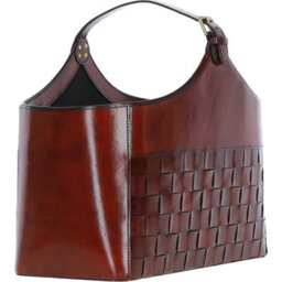 Ashwood Leather Deluxe Handcrafted Simple & Unique Magazine Holder Chestnut - thumbnail 4