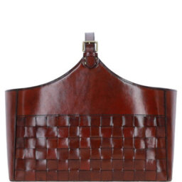 Ashwood Leather Deluxe Handcrafted Simple & Unique Magazine Holder Chestnut - thumbnail 1