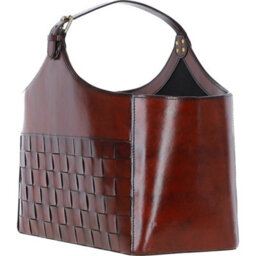 Ashwood Leather Deluxe Handcrafted Simple & Unique Magazine Holder Chestnut - thumbnail 2
