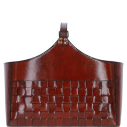 Ashwood Leather Deluxe Handcrafted Simple & Unique Magazine Holder Chestnut - thumbnail 3