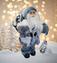Decoris Traditional White Plush Santa Figurine Standing Father Christmas Decoration 45Cm - thumbnail 4