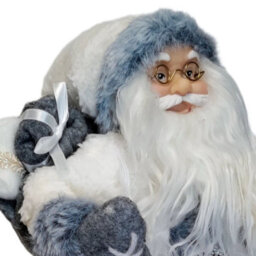 Decoris Traditional White Plush Santa Figurine Standing Father Christmas Decoration 45Cm - thumbnail 2