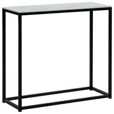Beliani Console Table Delano Tempered Glass Marble/ Black - image 1