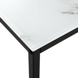 Beliani Console Table Delano Tempered Glass Marble/ Black - thumbnail 5