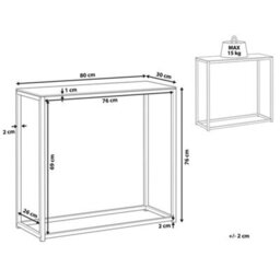 Beliani Console Table Delano Tempered Glass Marble/ Black - thumbnail 3