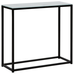 Beliani Console Table Delano Tempered Glass Marble/ Black