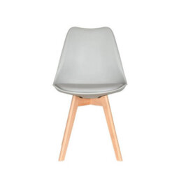 Pack Of 4 Dining Chairs Designer Wooden Home Commercial Lightgrey - thumbnail 3