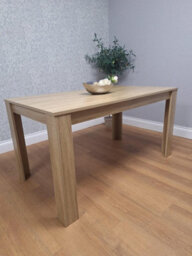 Kosy Koala Modern Oak Effect Table With 2 Black Velvet Chairs And A Black Velvet Benche Dining Room Set - thumbnail 4