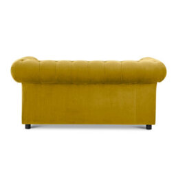 Furnishings For Less UK Ashbourne Chesterfield Large Tumeric Velvet Fabric 2 Seater Sofa Studded Design - thumbnail 3