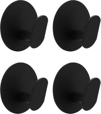 Round Adhesive Wall Hooks, Wall-Mounted Coat Rack, No Drilling Required, Stainless Steel, Towel Hook, Bathroom Towel Holder - image 1