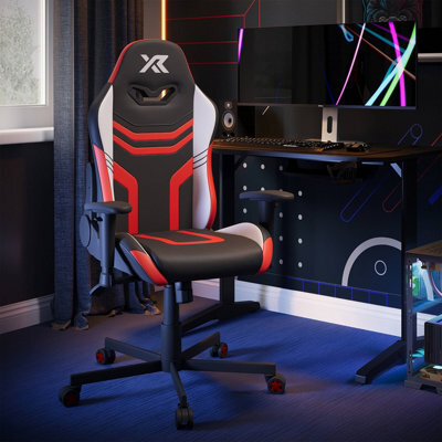 X Rocker Agility Compact Ergonomic Pc Gaming Chair For Kids - Black / Red - image 1