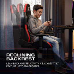 X Rocker Agility Compact Ergonomic Pc Gaming Chair For Kids - Black / Red - thumbnail 4