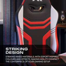 X Rocker Agility Compact Ergonomic Pc Gaming Chair For Kids - Black / Red - thumbnail 5