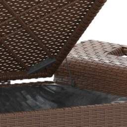 Berkfield Garden Bench With Cushion Brown 116X46X57 Cm Poly Rattan - thumbnail 7
