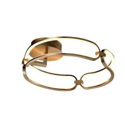 Luminosa Lighting Luminosa Colette Semi Flush Ceiling Light Cylindrical, Rose Gold - Uk Stock - image 1