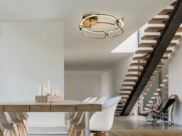 Luminosa Lighting Luminosa Colette Semi Flush Ceiling Light Cylindrical, Rose Gold - Uk Stock - thumbnail 3