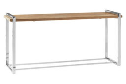 Premier Housewares Interiors By Premier Wooden Surface Console Table, Hallway Table, Stainless Steel Modern Console Table For Bedroom - thumbnail 3