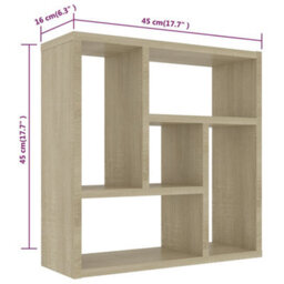 Vidaxl Wall Shelf Sonoma Oak 45.1X16X45.1 Cm Engineered Wood - thumbnail 6