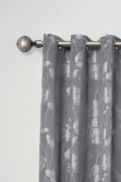 Unknown 16-19mm Sphere Extendable Eyelet Metal Curtain Pole Set Black Silk 120-210Cm - thumbnail 2