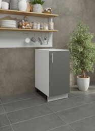 Jd Greta Adjustable Legs Kitchen Base Unit 400mm Storage Cabinet With Door Shelf 40Cm - Grey Matt With Worktop - thumbnail 2
